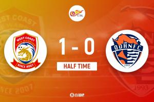 kaiyun-半场-青岛西海岸1-0青岛海牛 戴维森世界波兰克尔泽门前失良机